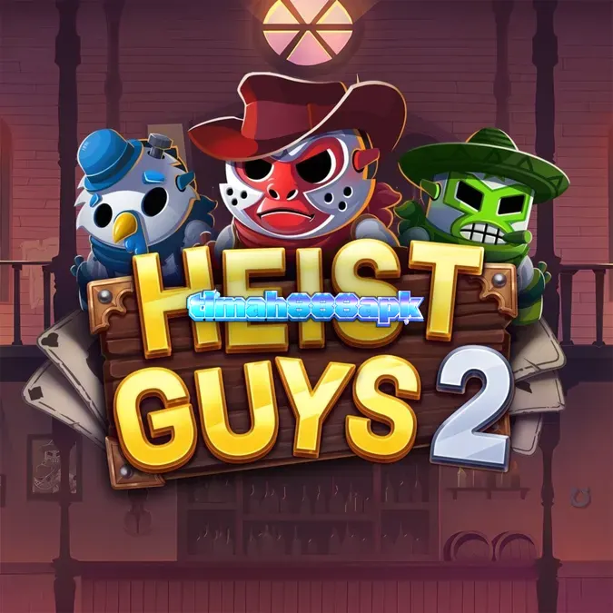 Tampilan antarmuka permainan slot Heist Guys 2 dengan tema perampokan